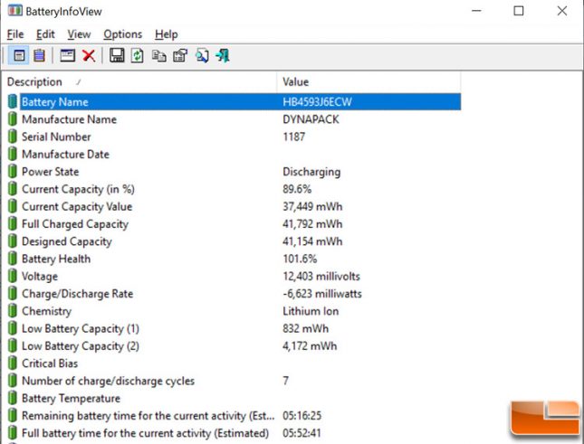 Huawei Matebook 13 - 41,792 mWh Battery